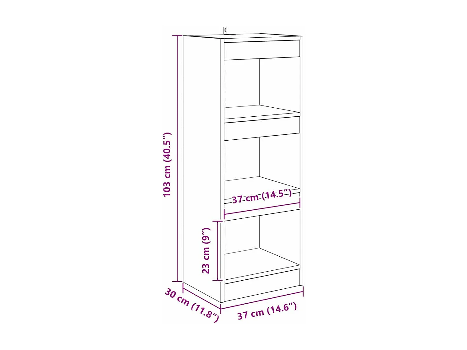 Bibliothèque chêne artisanal 40 x 30 x 103 cm Bois d'ingénierie