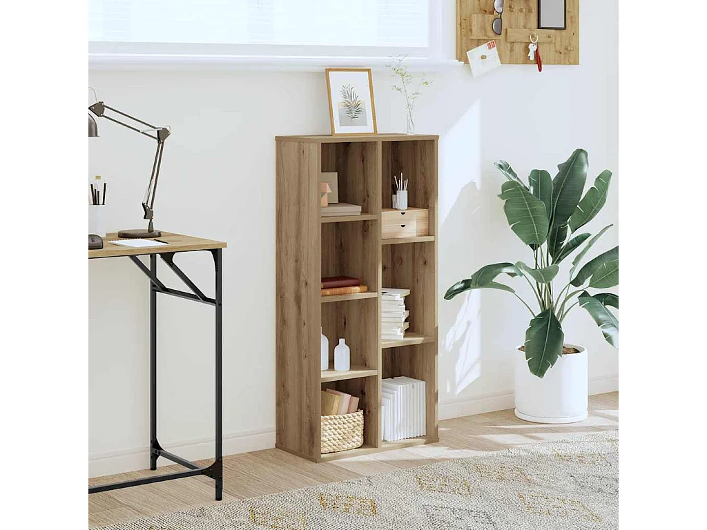 Bibliothèque chêne artisanal 50x25x105 cm bois d'ingénierie