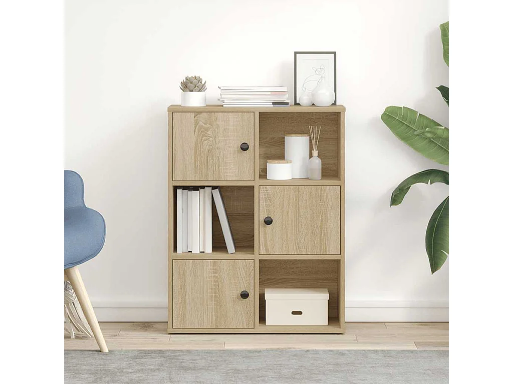 Estantería madera de ingeniería roble sonoma 60x24x76,5 cm