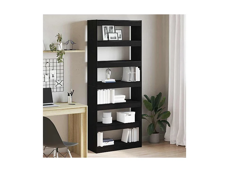 Bibliothèque Chêne noir 80 x 30 x 198 cm Bois d'ingénierie