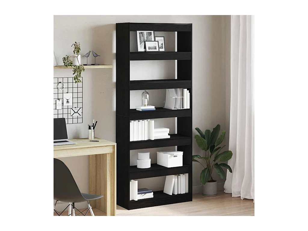 Estantería Roble negro 80 x 30 x 198 cm Madera contrachapada