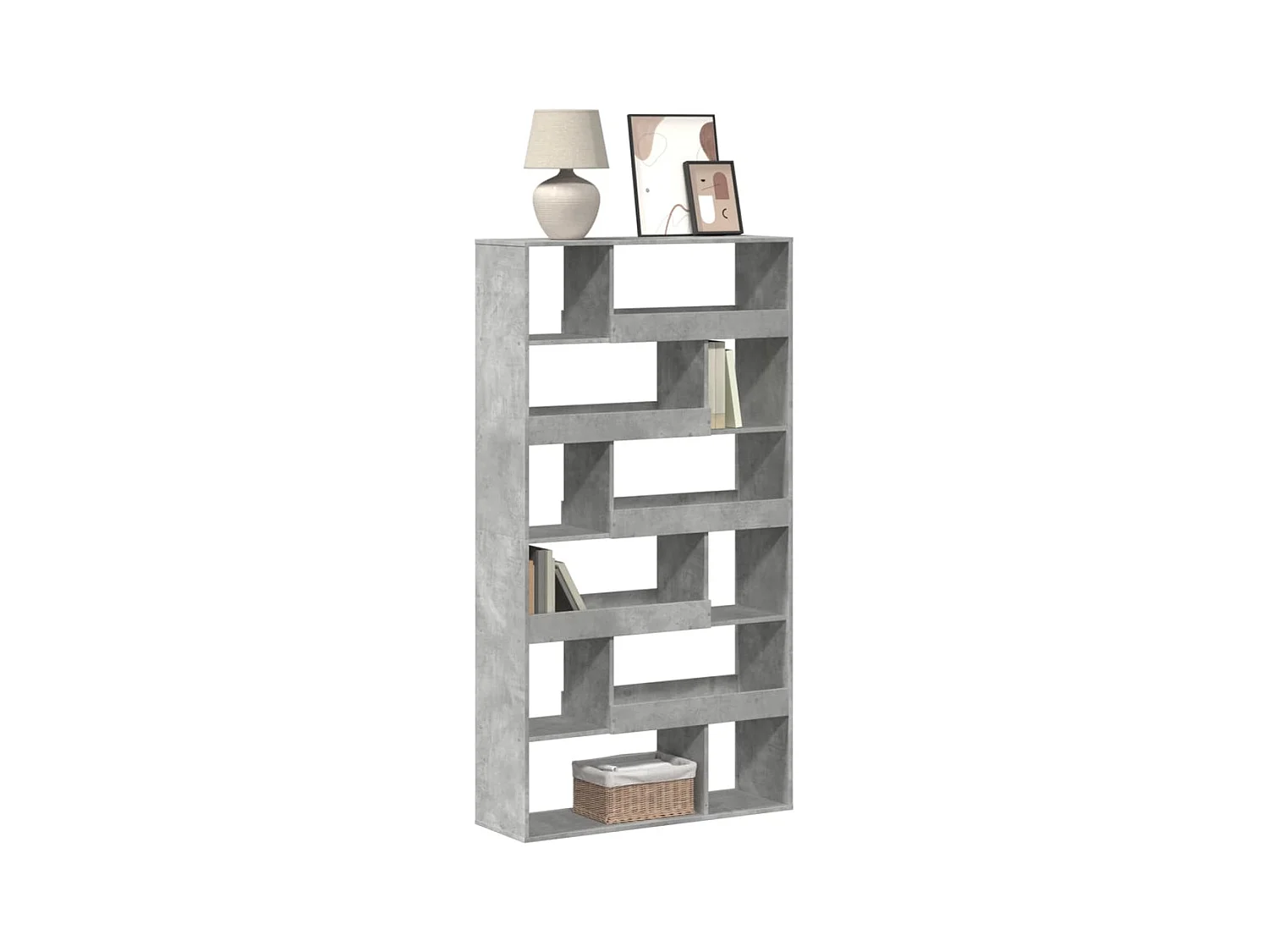 Estantería madera de ingeniería gris hormigón 100x33x187,5 cm
