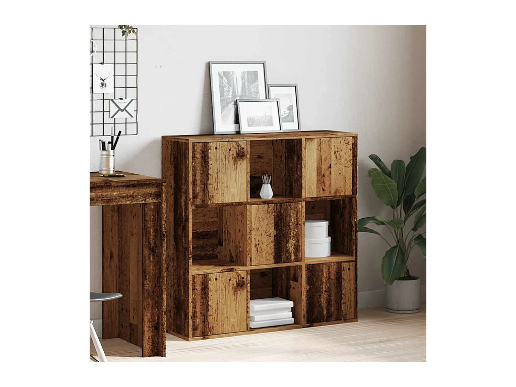 Bibliothèque vieux bois 90x28x90 cm bois d'ingénierie