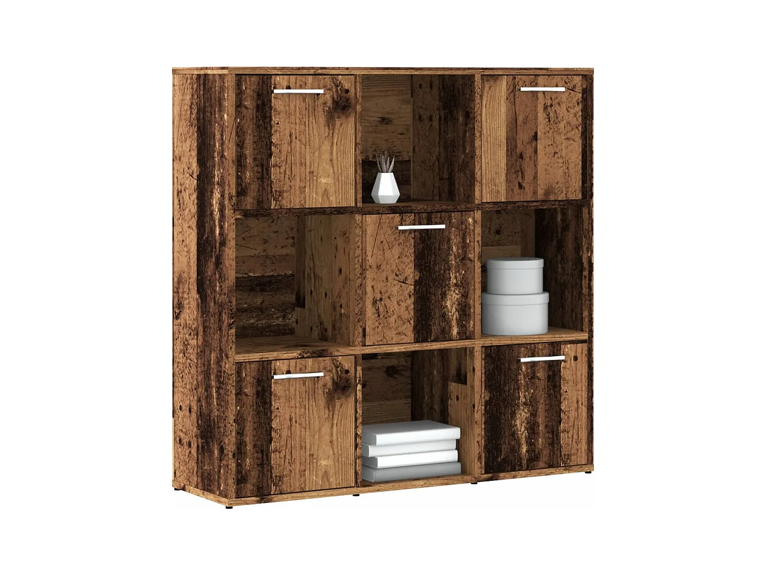 Bibliothèque vieux bois 90x28x90 cm bois d'ingénierie