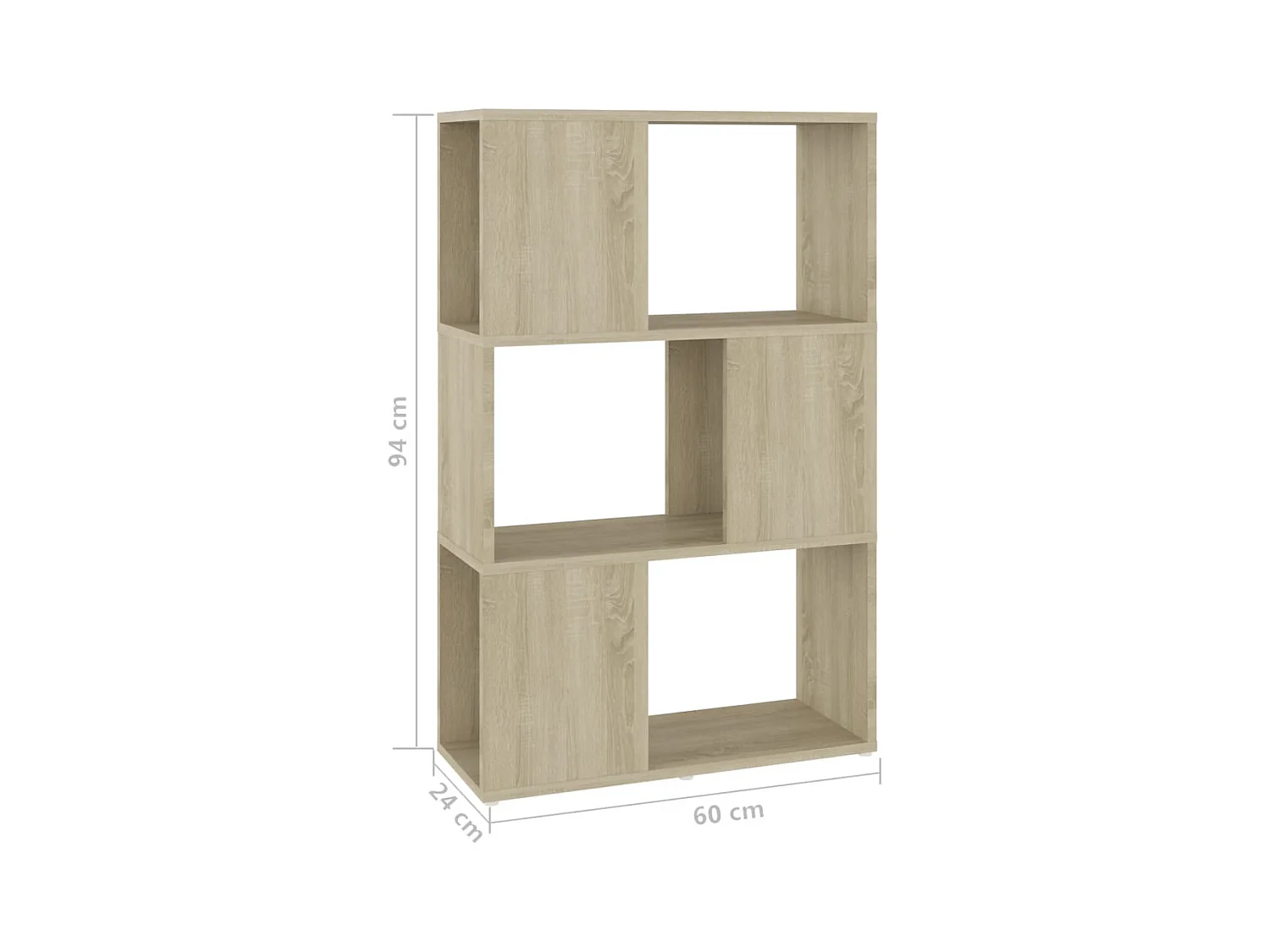 Bibliothèque/Séparateur de pièce Chêne Sonoma 60x24x94 cm