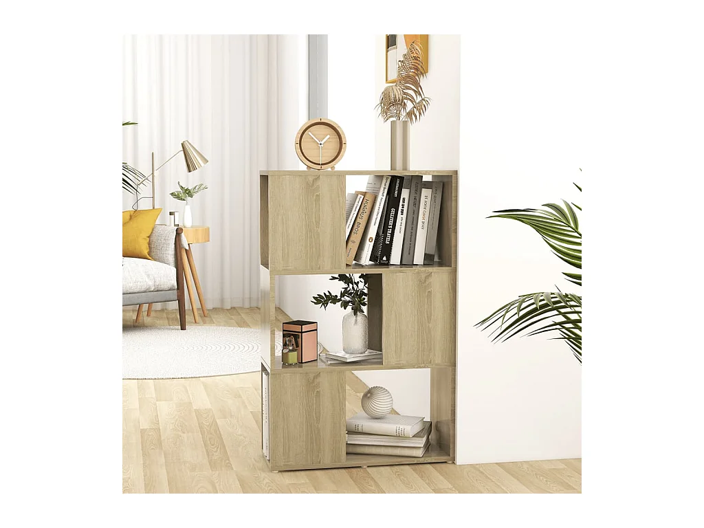 Librería separador madera contrachapada roble Sonoma 60x24x94cm