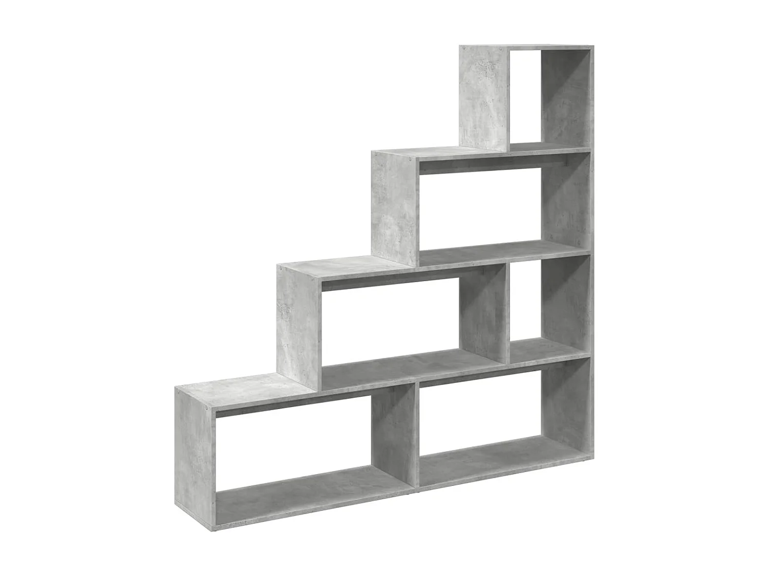 Bibliothèque séparatrice de pièce à 4 niveaux gris béton