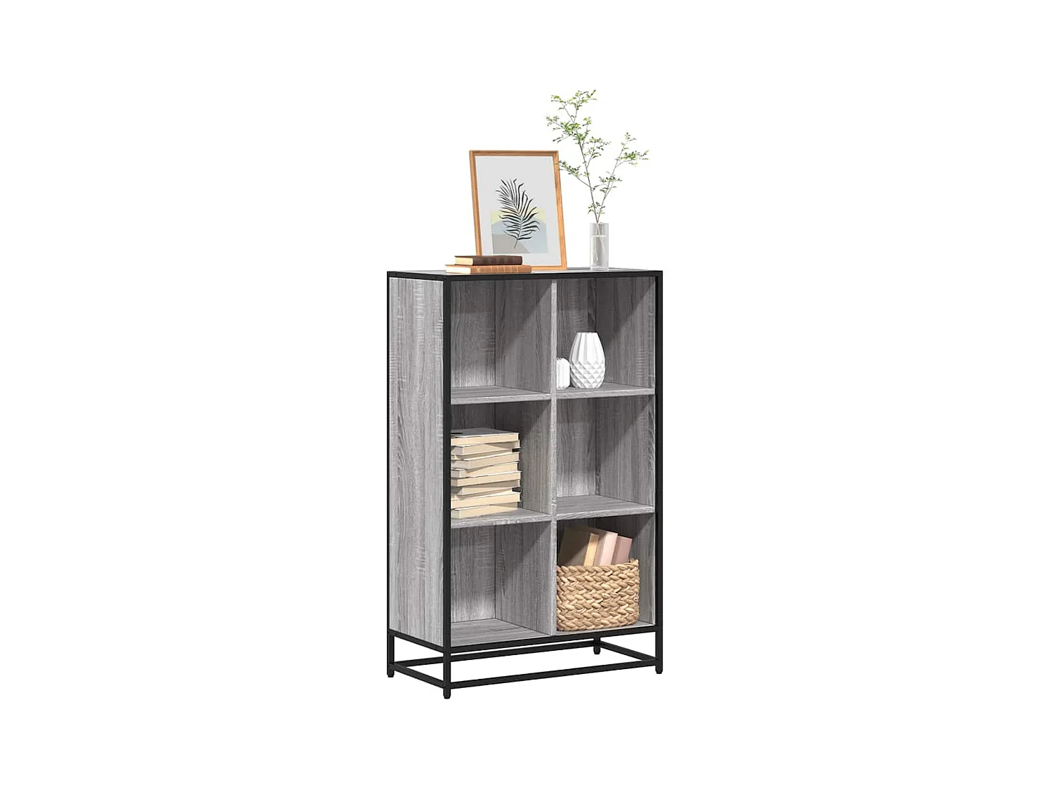 Estantería madera de ingeniería gris sonoma 65,5x33x107,5 cm