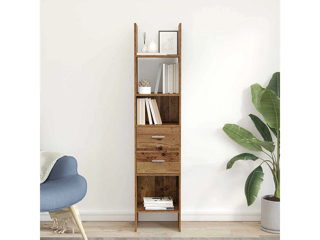 Bibliothèque Bois ancien 40 x 35 x 180 cm Bois d'ingénierie