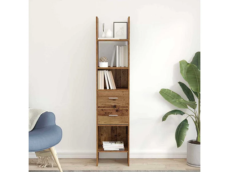 Bibliothèque Bois ancien 40 x 35 x 180 cm Bois d'ingénierie