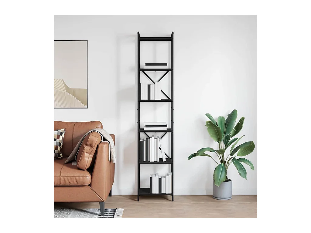 Estantería Roble negro 40 x 30 x 188 cm Madera contrachapada