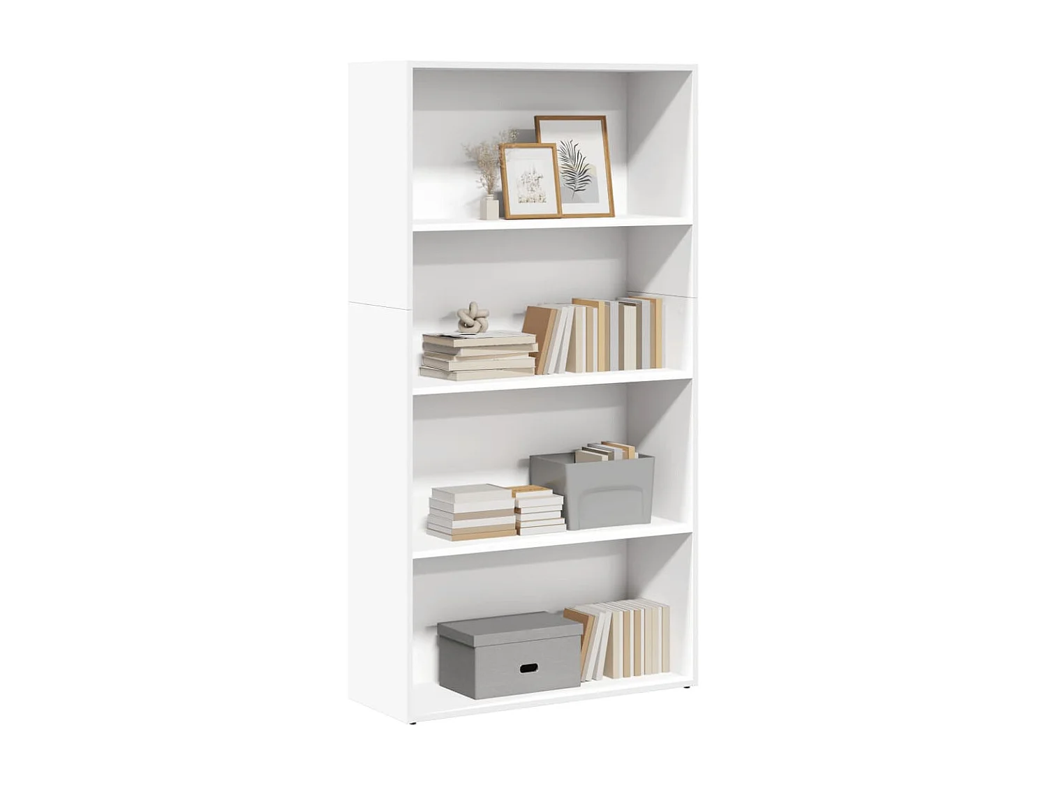 Boekenkast 80x30x152 cm bewerkt hout wit