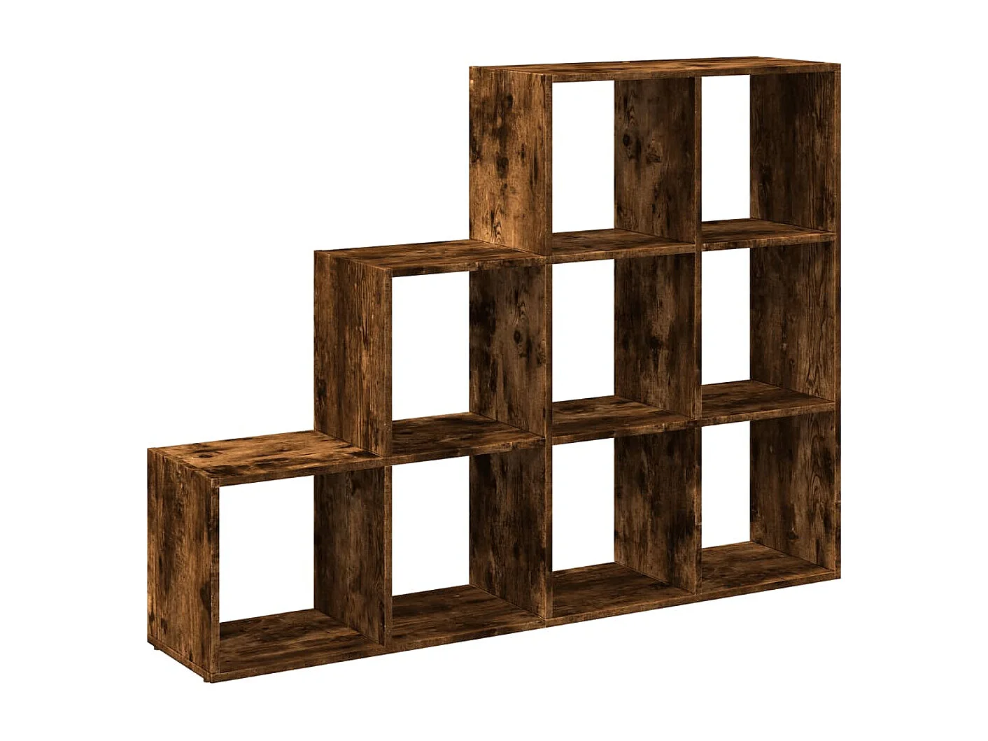 Bibliothèque séparatrice de pièce 3 niveaux chêne fumé