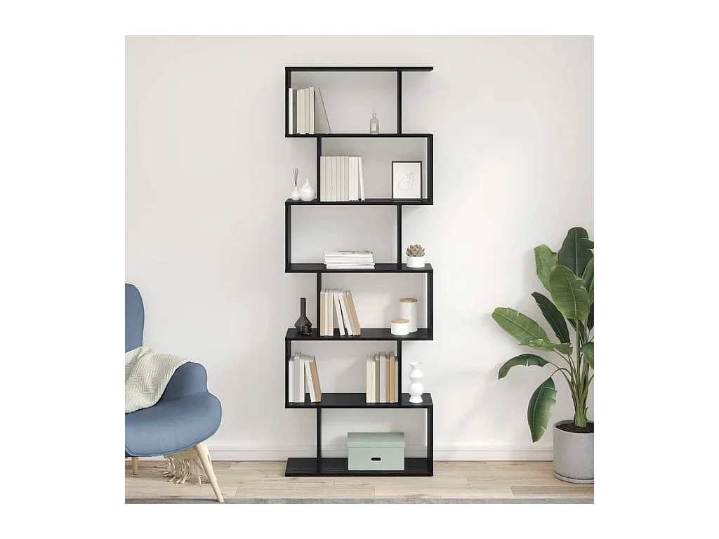 Bibliothèque Noir 70 x 24 x 193.5 cm Bois d'ingénierie