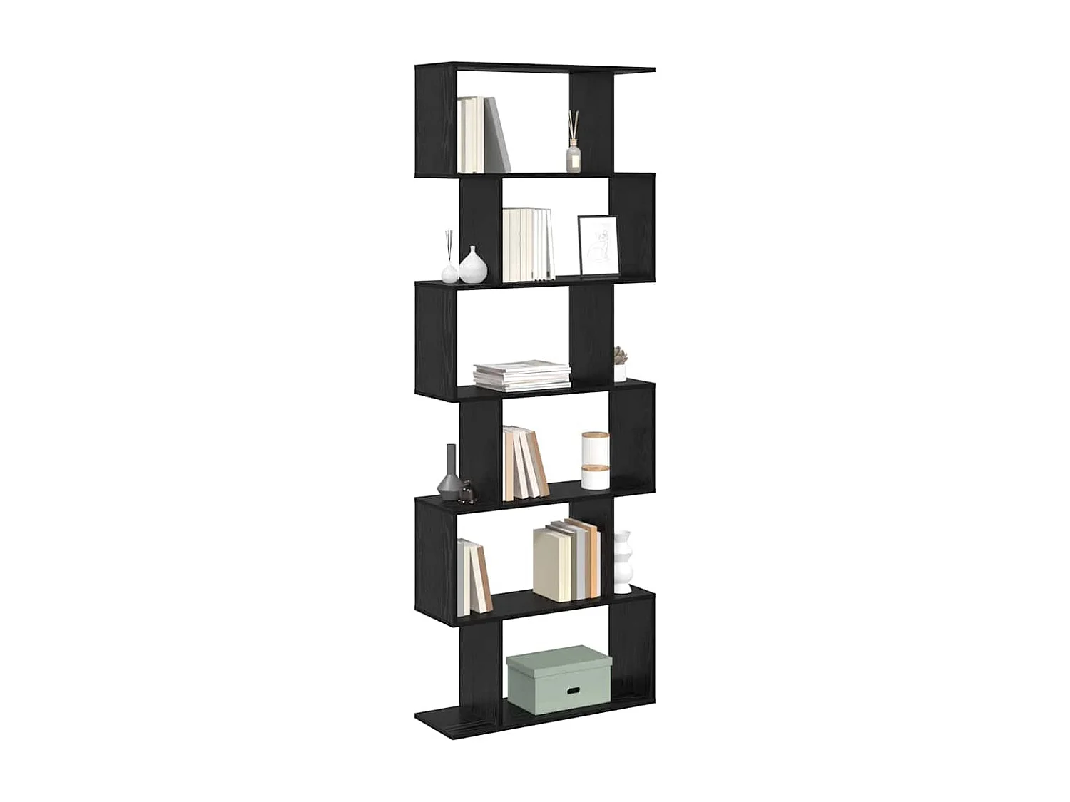 Bibliothèque Noir 70 x 24 x 193.5 cm Bois d'ingénierie