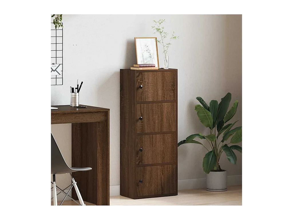 Bibliothèque chêne marron 40x24x102 cm bois d'ingénierie