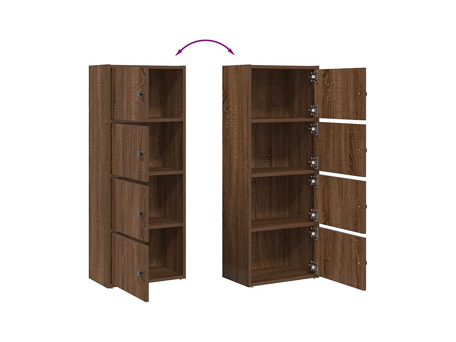 Bibliothèque chêne marron 40x24x102 cm bois d'ingénierie