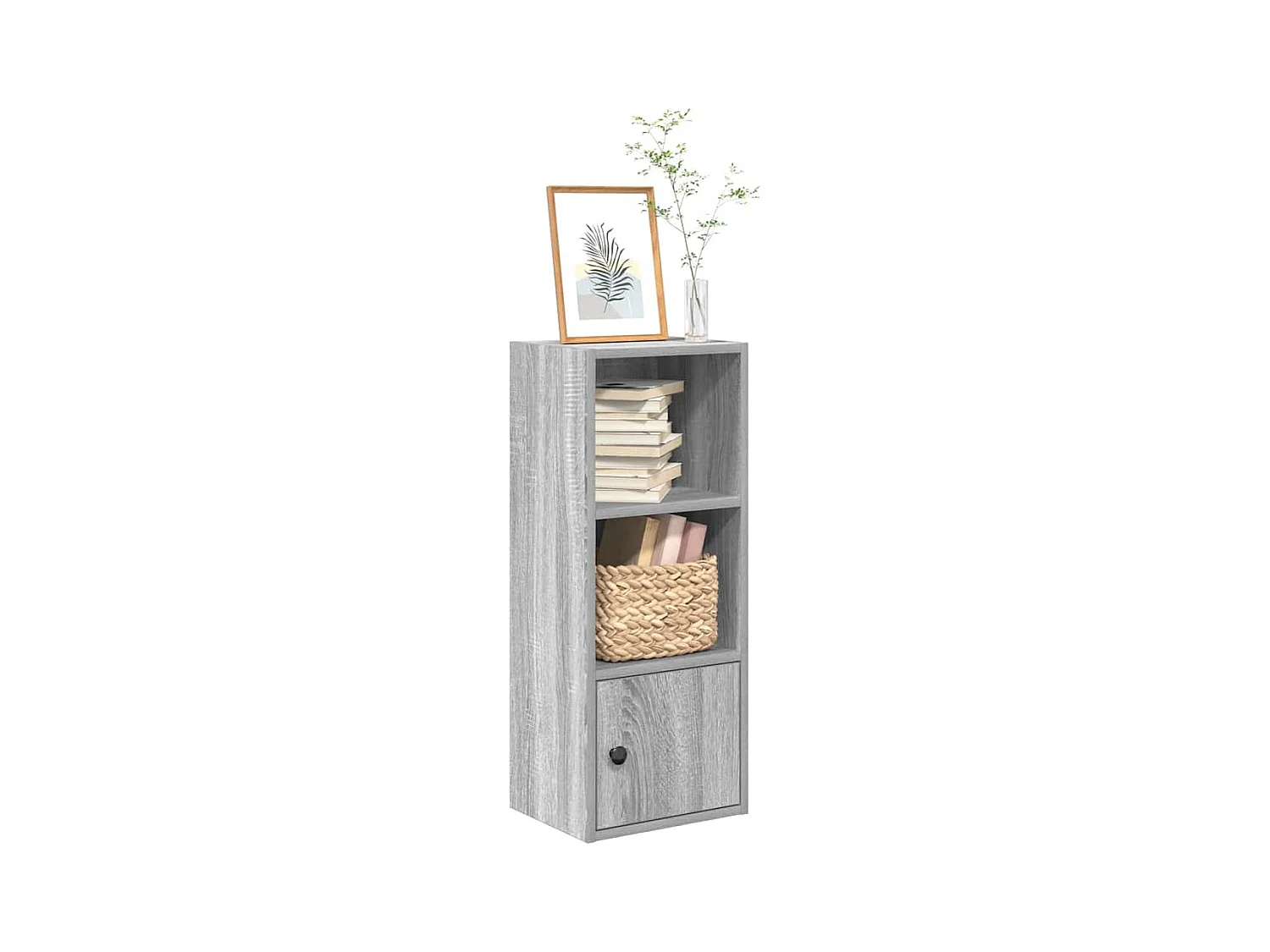 Estantería madera de ingeniería gris sonoma 31x24x77 cm