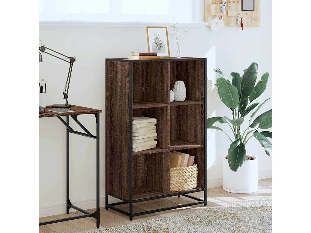 Bibliothèque chêne marron 65,5x33x107,5 cm bois d'ingénierie