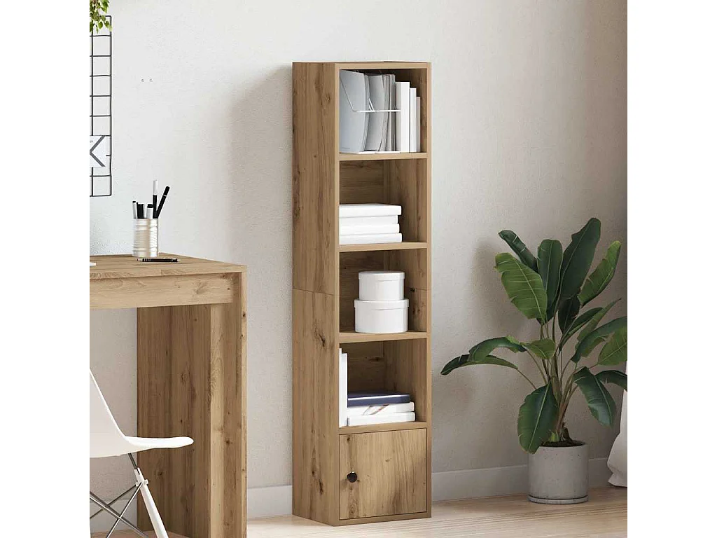 Bibliothèque chêne artisanal 31x24x127 cm bois d'ingénierie
