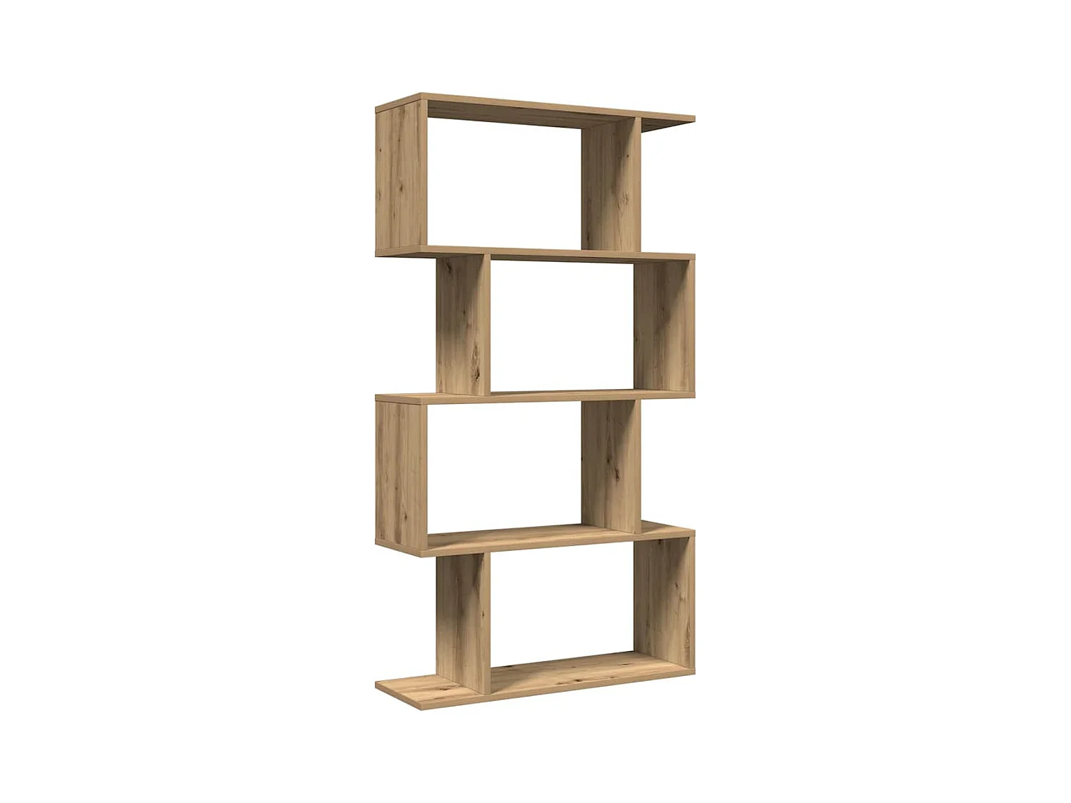 Bibliothèque séparatrice de pièce à 4 niveaux chêne artisanal