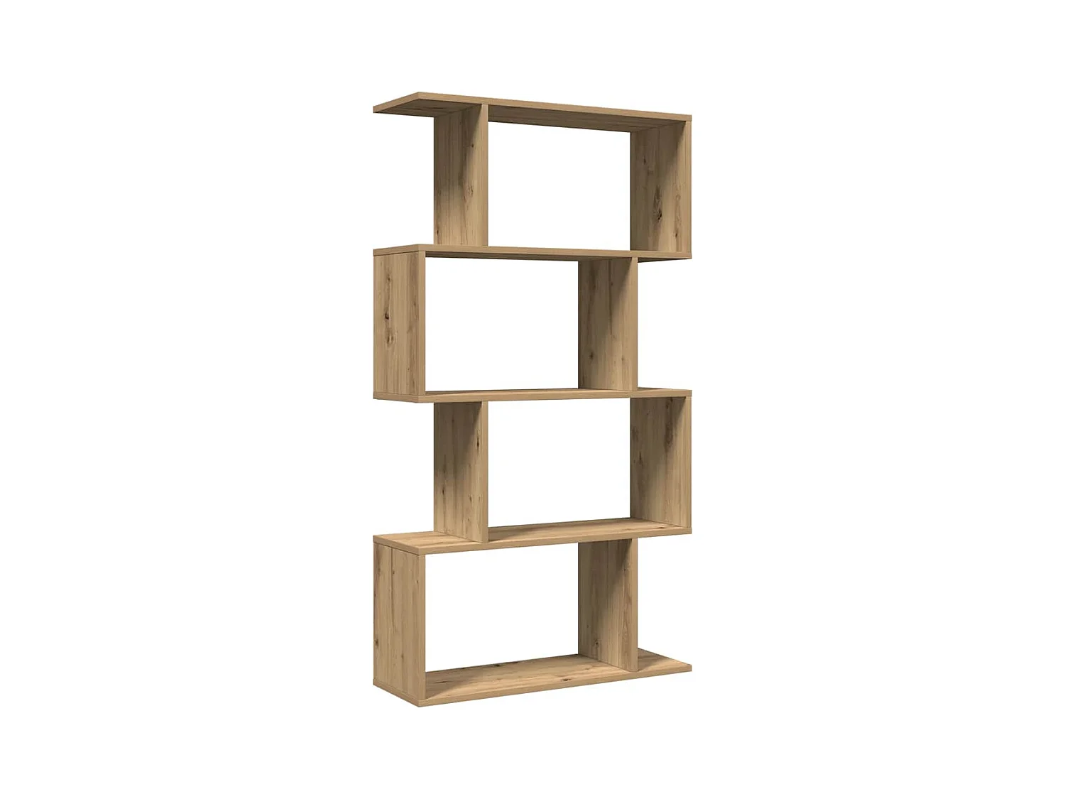 Bibliothèque séparatrice de pièce à 4 niveaux chêne artisanal