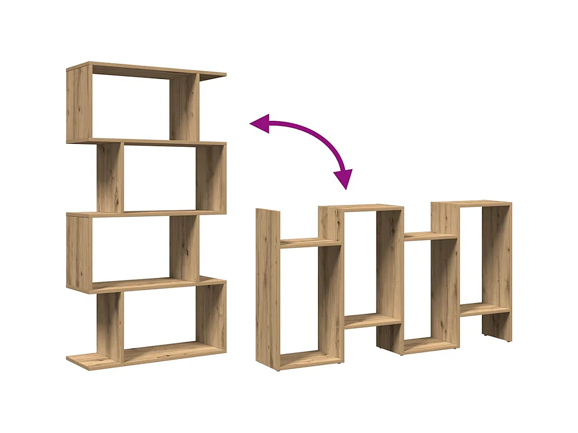 Bibliothèque séparatrice de pièce à 4 niveaux chêne artisanal