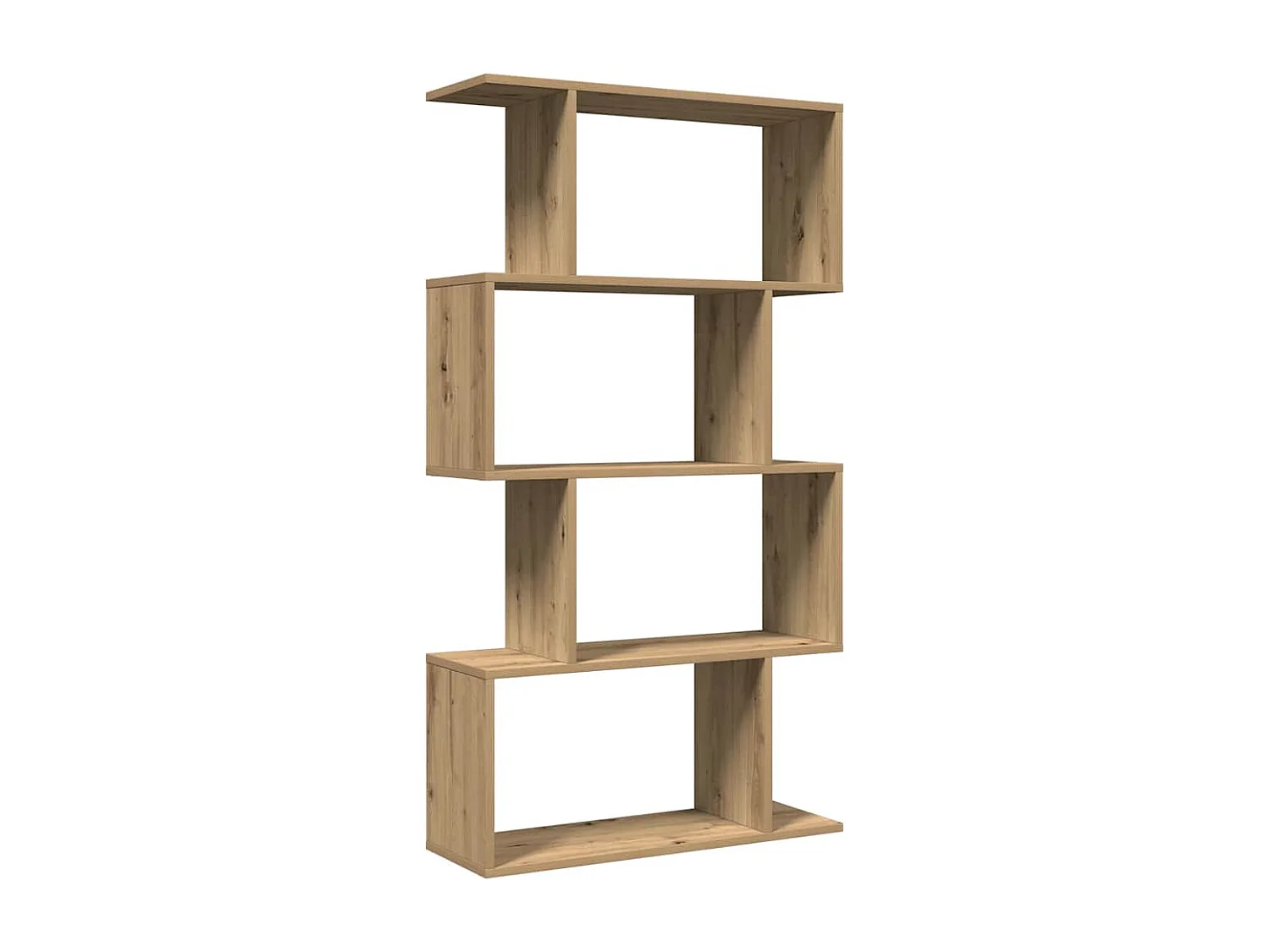 Bibliothèque séparatrice de pièce à 4 niveaux chêne artisanal