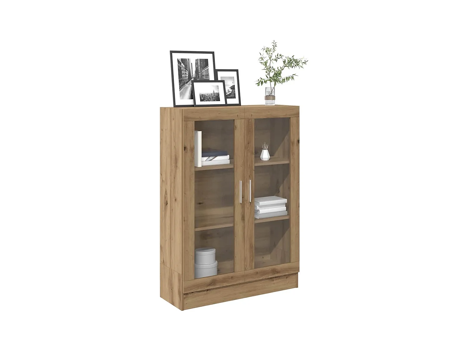 Bibliothèque chêne artisanal 82,5x30,5x115 cm bois d'ingénierie