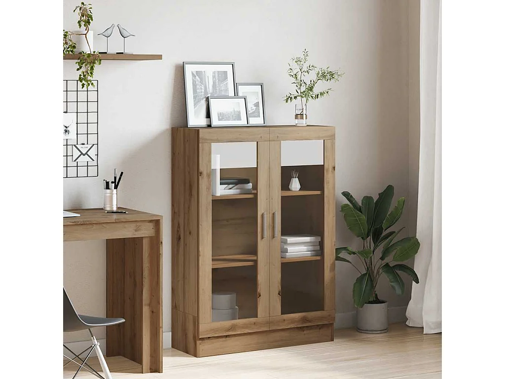 Bibliothèque chêne artisanal 82,5x30,5x115 cm bois d'ingénierie