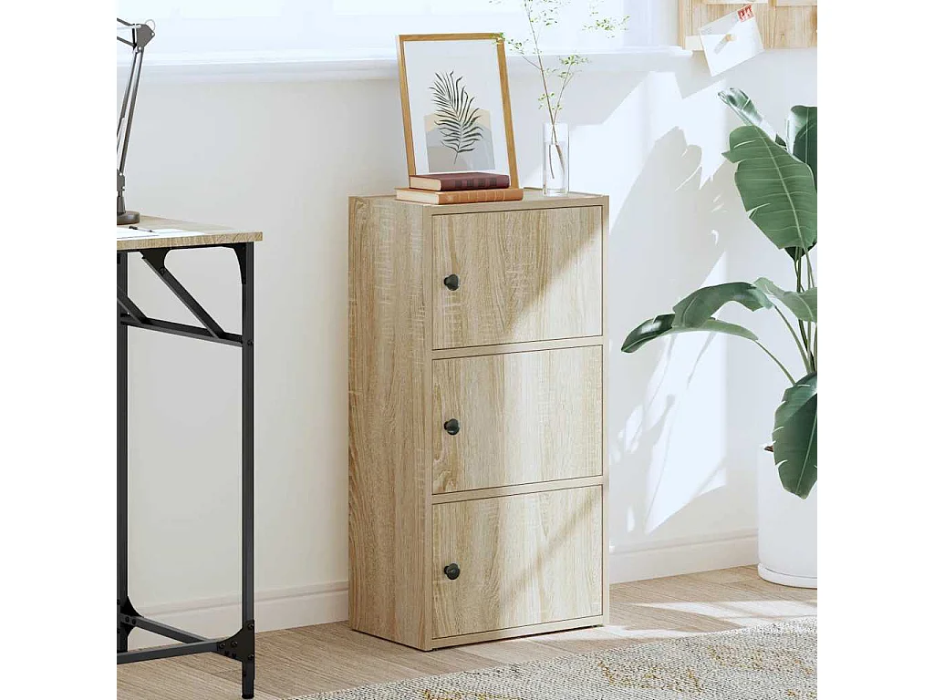 Estantería de madera de ingeniería roble sonoma 40x24x77 cm