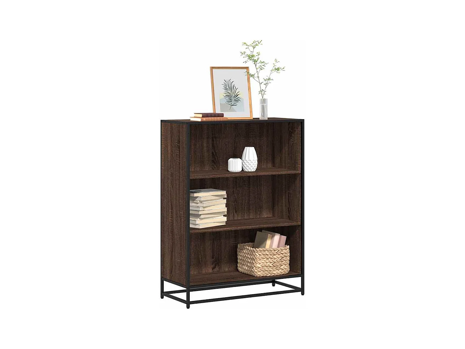 Estantería madera ingeniería roble marrón 80,5x35x107,5 cm