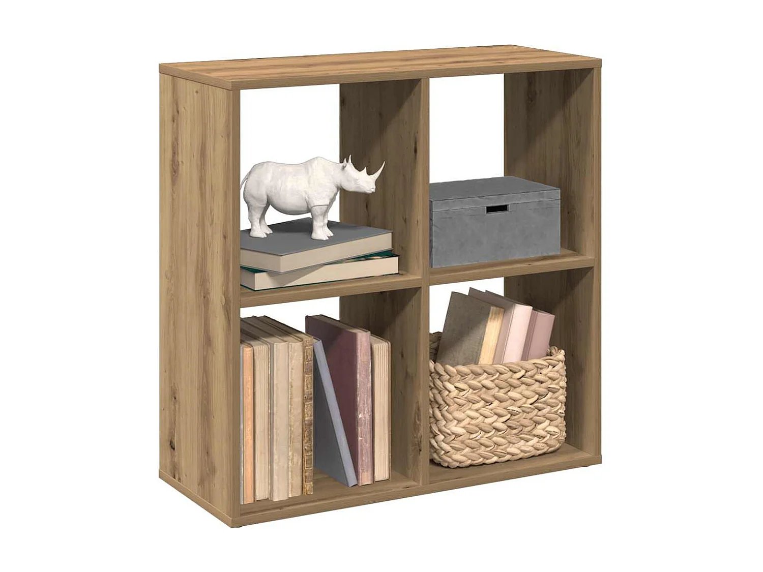 Bibliothèque séparatrice de pièce chêne artisanal 69,5x29x69,5 cm