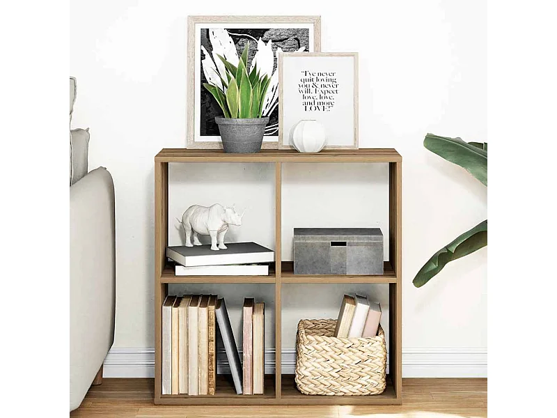 Bibliothèque séparatrice de pièce chêne artisanal 69,5x29x69,5 cm