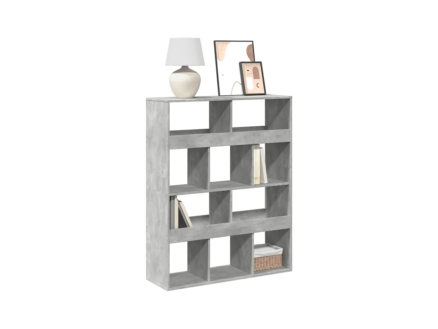 Bibliothèque gris béton 100x33x125,5 cm bois d'ingénierie