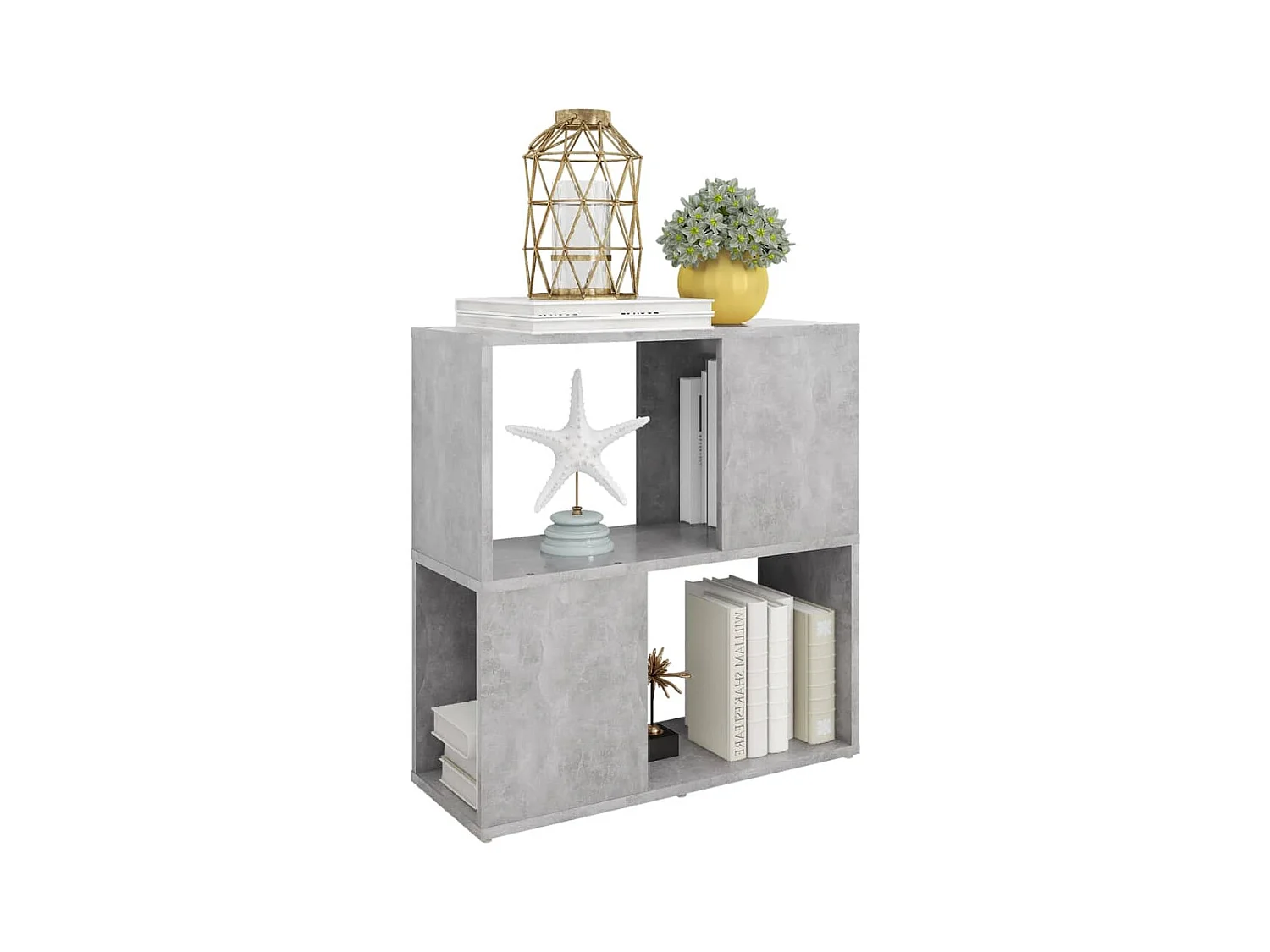 Bibliothèque Gris béton 60x24x63 cm bois d'ingénierie