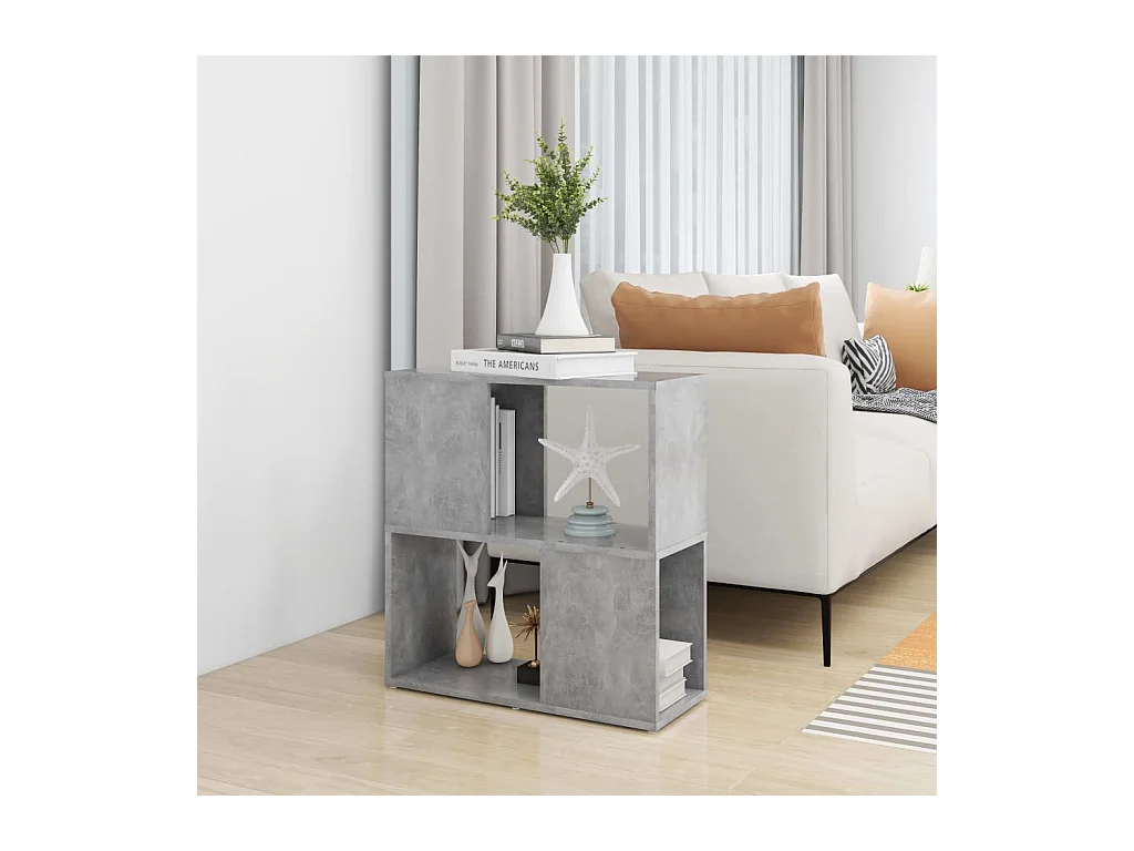 Bibliothèque Gris béton 60x24x63 cm bois d'ingénierie