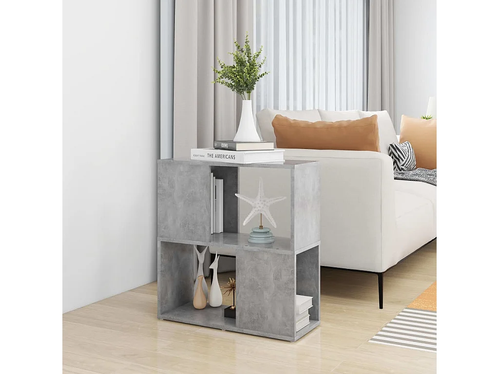 Boekenkast 60x24x63 cm bewerkt hout betongrijs