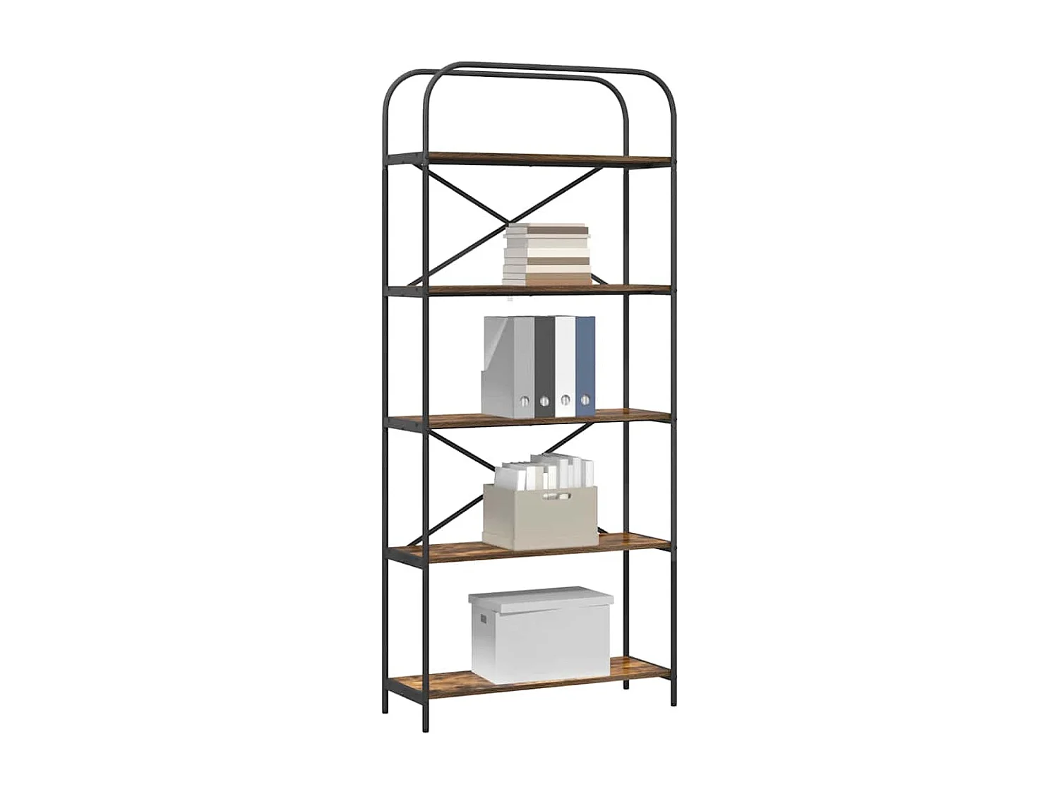 Estante Carvalho fumado 80 x 30 x 183 cm Madeira processada