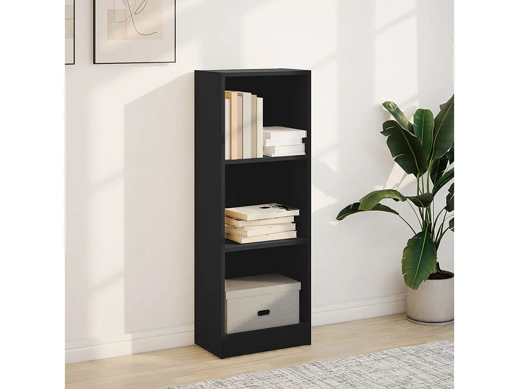 Bibliothèque noir 40x24x109 cm bois d'ingénierie