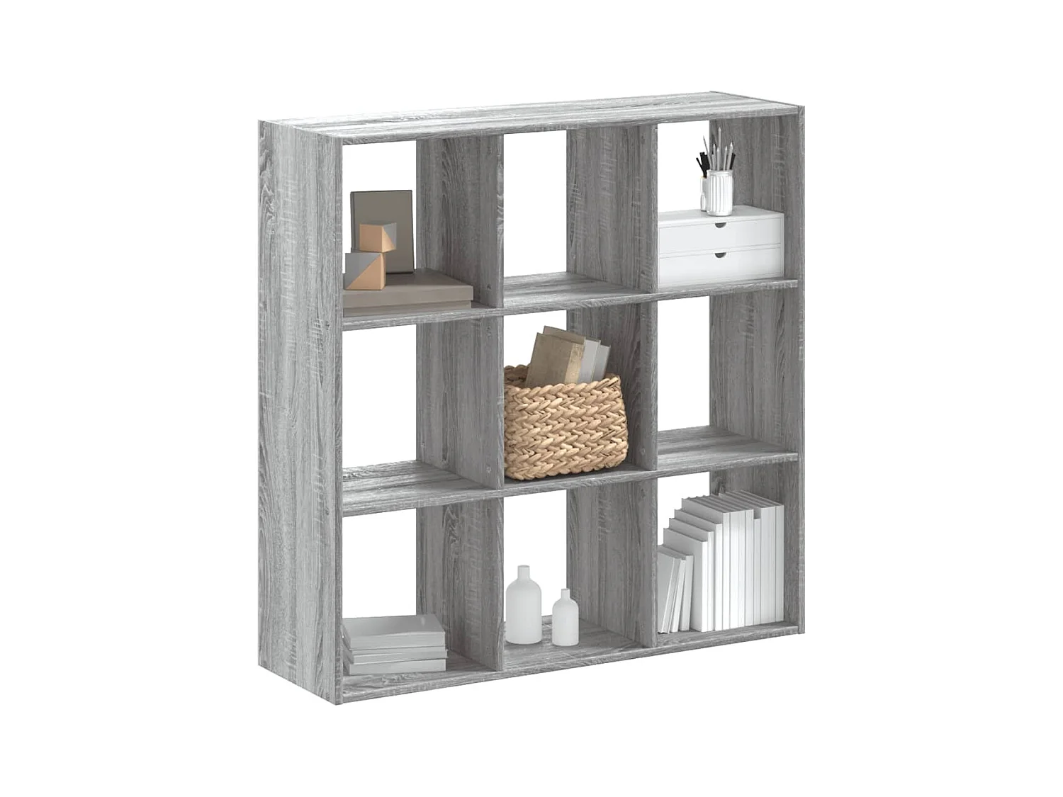 Estantería madera de ingeniería gris Sonoma 102x32x102 cm