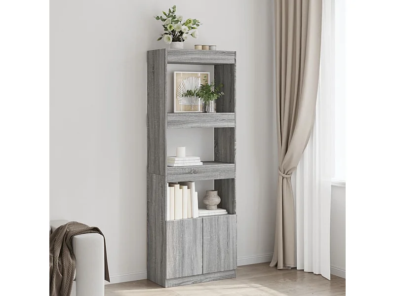 Bibliothèque 63x33x180 cm sonoma gris bois d'ingénierie