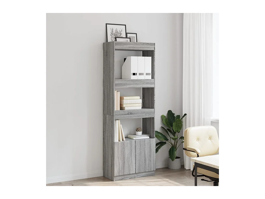 Bibliothèque 63x33x180 cm sonoma gris bois d'ingénierie