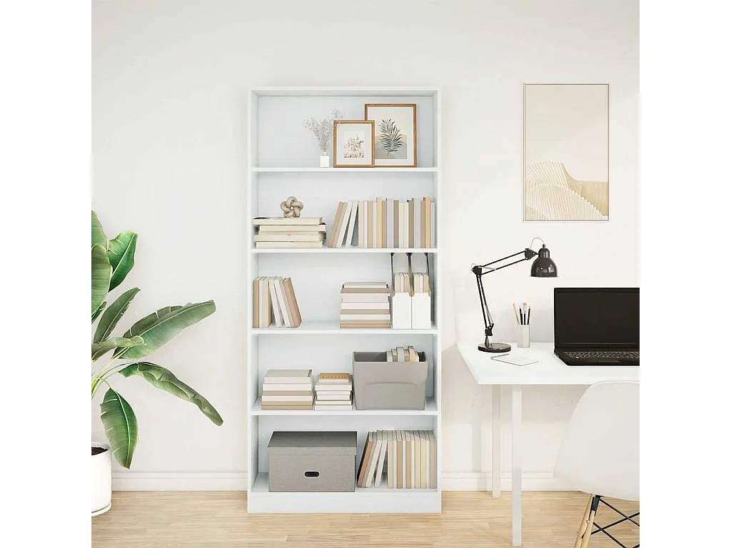 Bibliothèque blanc 80x24x176 cm bois d'ingénierie