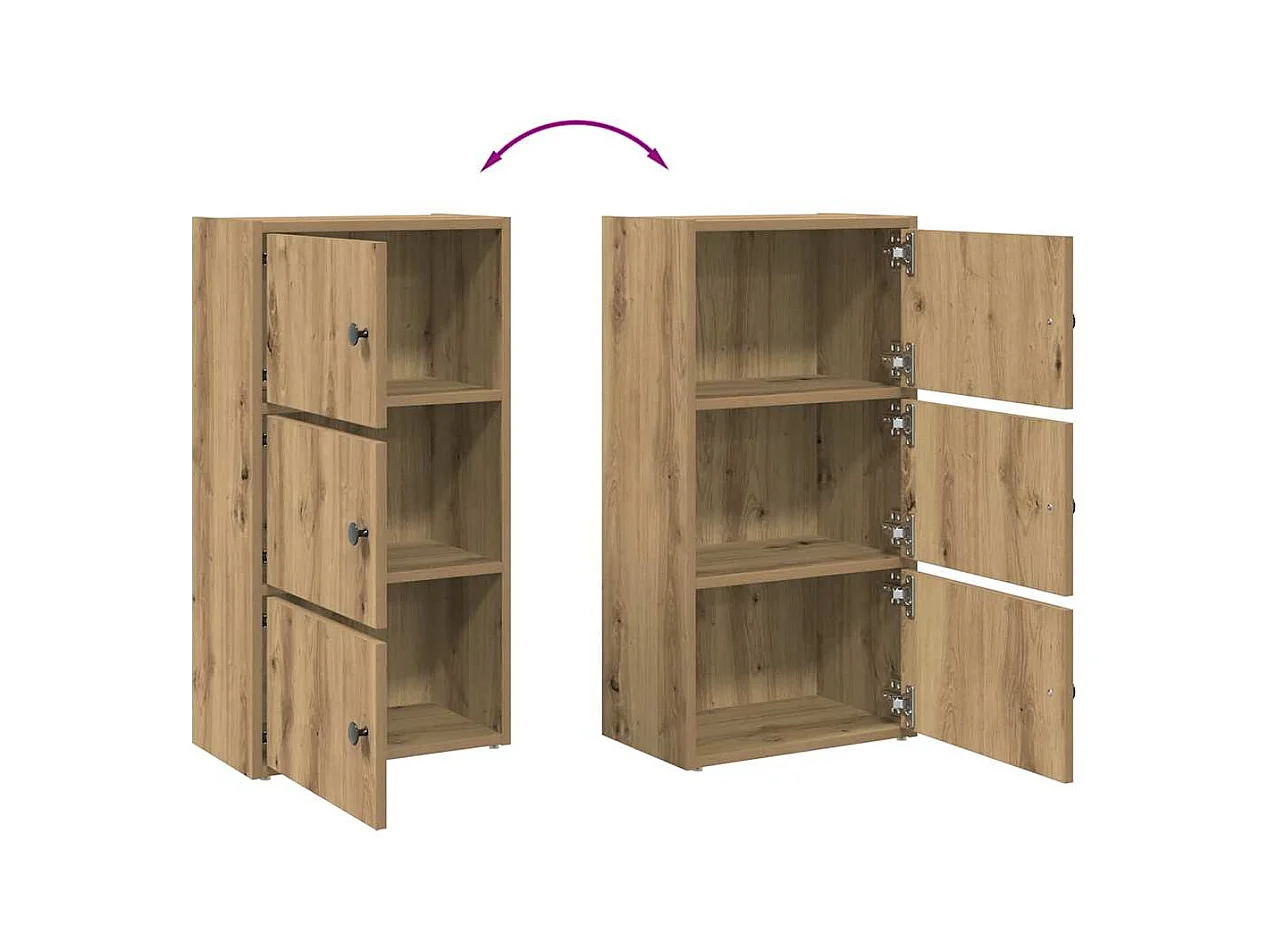 Bibliothèque chêne artisanal 40x24x77 cm bois d'ingénierie