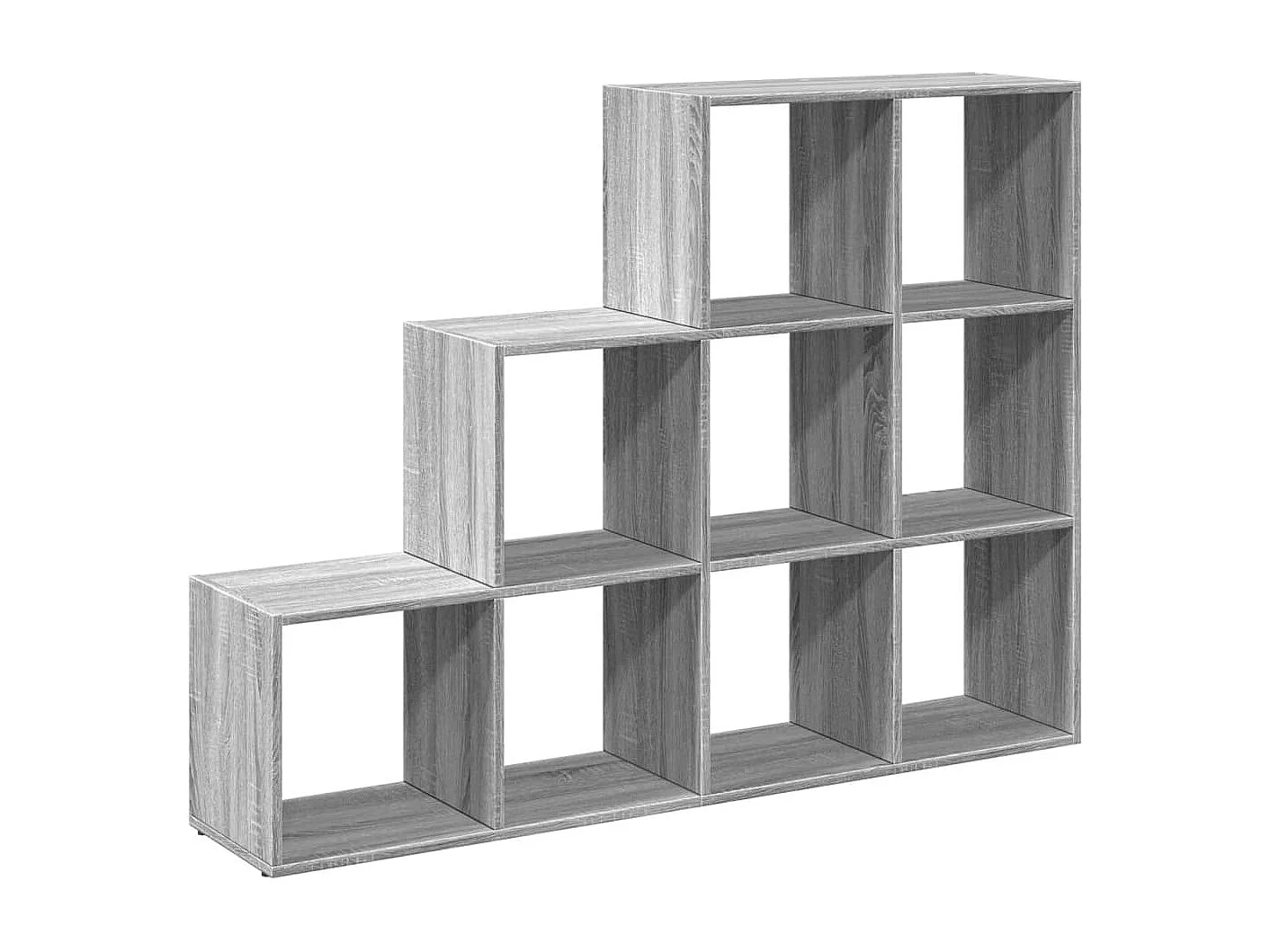 Librería divisora 3 niveles madera gris Sonoma 137,5x29x103,5cm