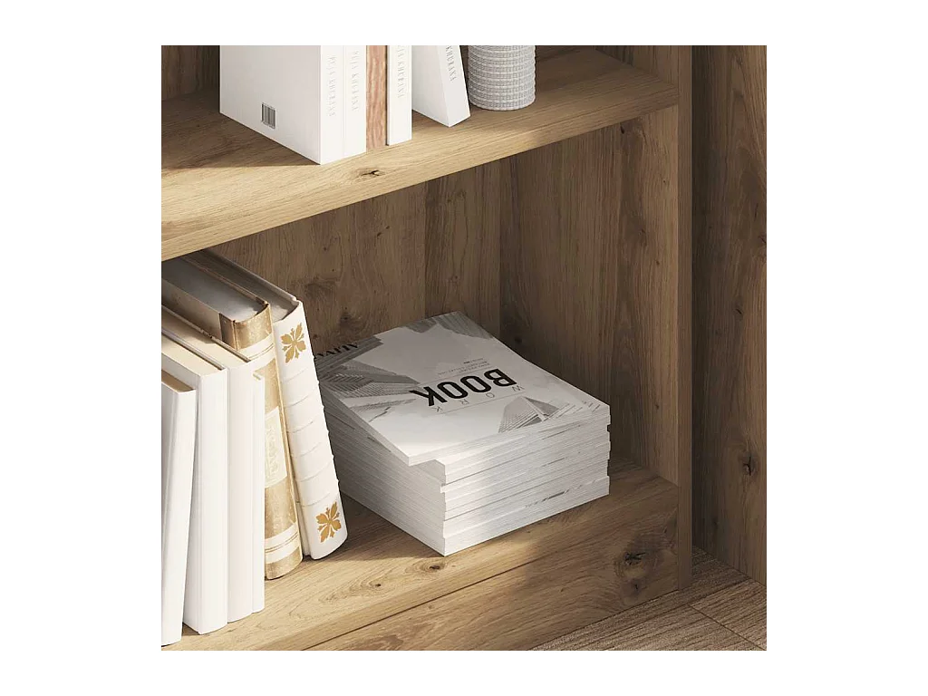 Bibliothèque chêne artisanal 80x24x76 cm bois d'ingénierie