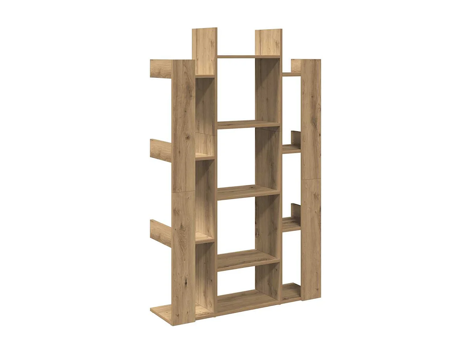 Bibliothèque chêne artisanal 86x25,5x140 cm bois d'ingénierie