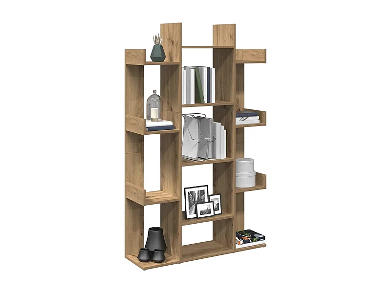 Bibliothèque chêne artisanal 86x25,5x140 cm bois d'ingénierie