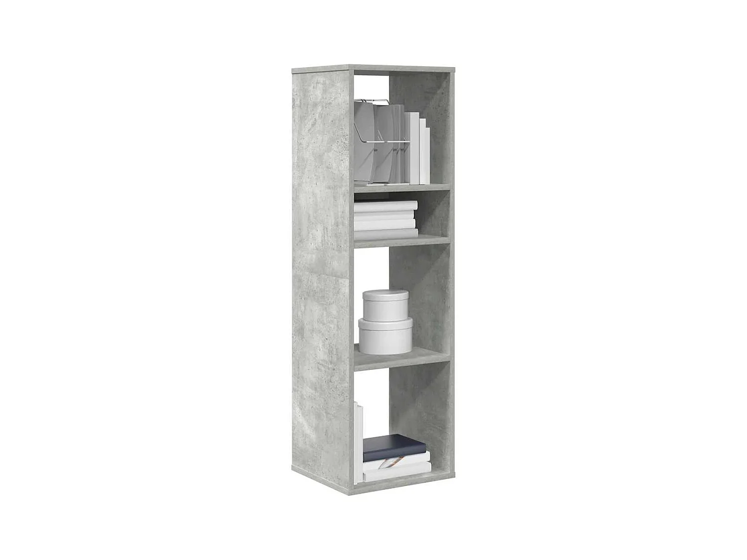 Estantería madera ingeniería gris hormigón 34x31x112 cm